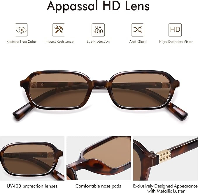 Retro Rectangular Sunglasses for Women Vintage Fashion Trendy Funny Small 90s Square Sunnies 2025... | Amazon (US)