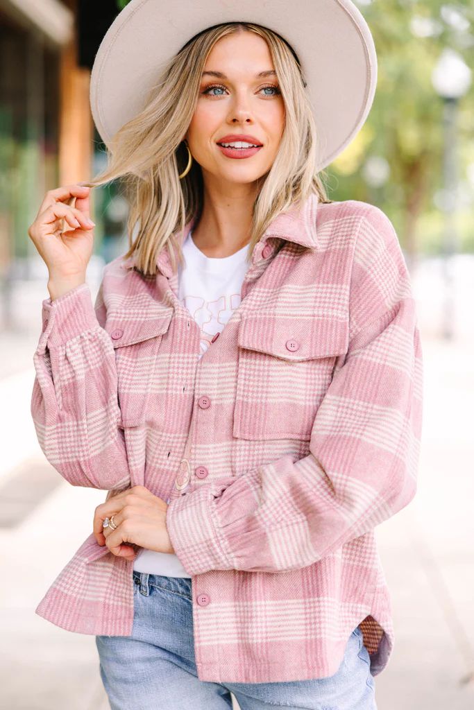 Give It A Try Desert Rose Pink Plaid Shacket | The Mint Julep Boutique