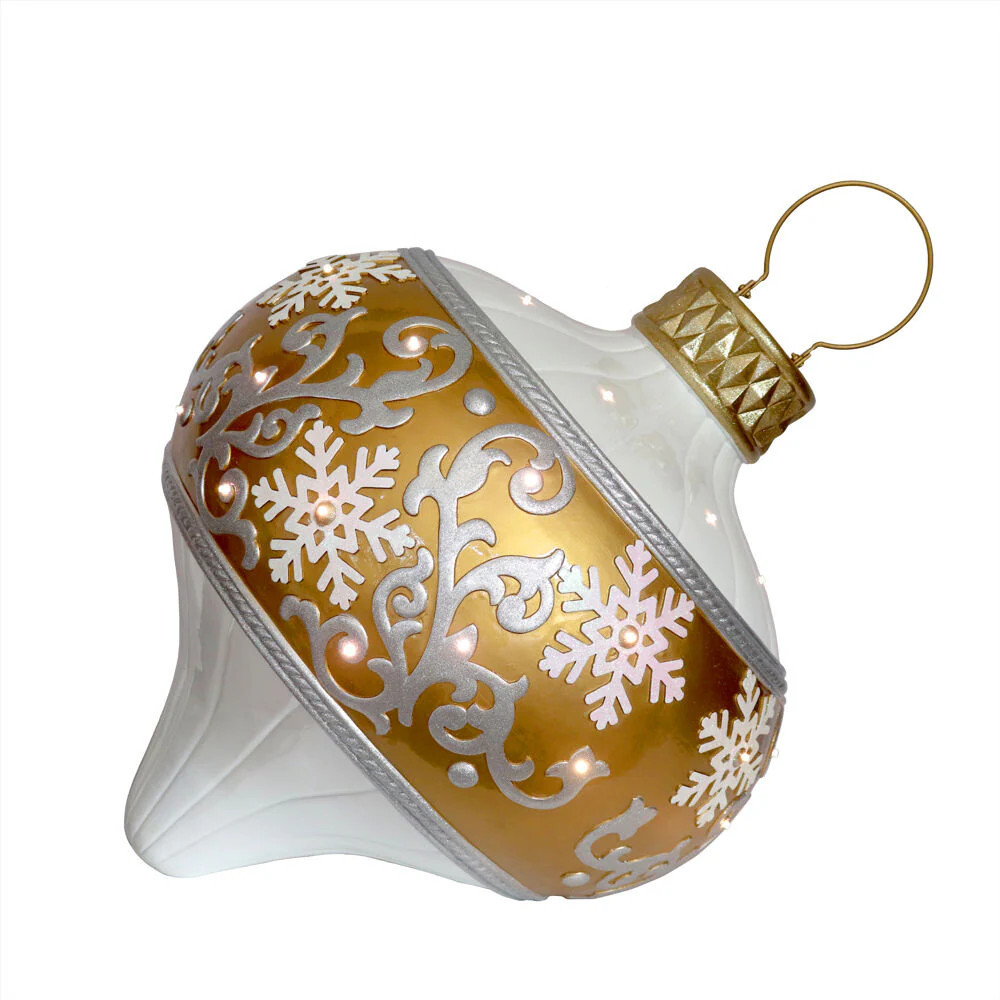Fraser Hill Farm 28.75-in Freestanding Ornament Yard decoration with White LED Lights | FFRS029-ORN1-GLD | Lowe's
