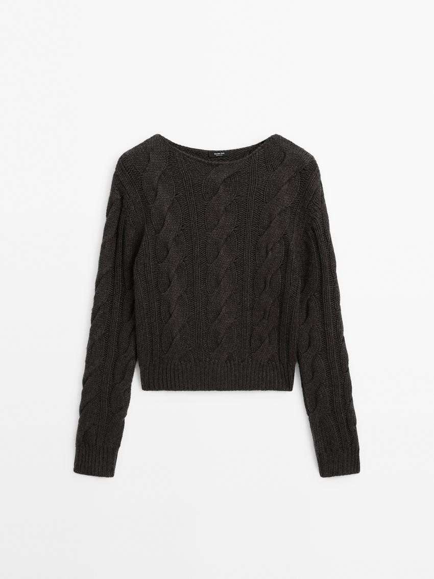 Cable-knit wool blend sweater | Massimo Dutti UK