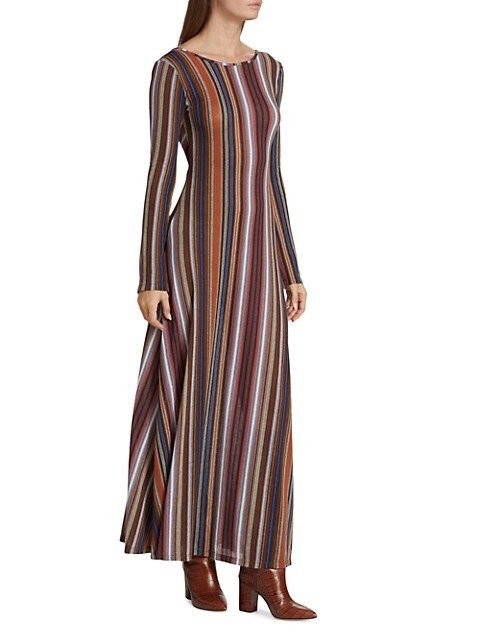 SOMETHING NAVY Striped Reversible Maxi Dress | Saks Fifth Avenue