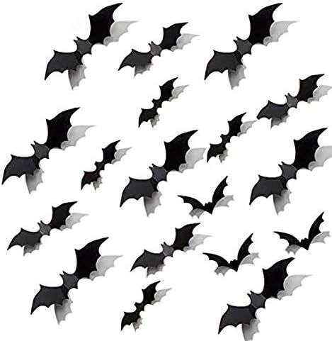 LinTimes Halloween 3D Bats Decorations, 80 PCS 4 Sizes Realistic Scary 3D Bats Stickers Set Waterpro | Amazon (US)