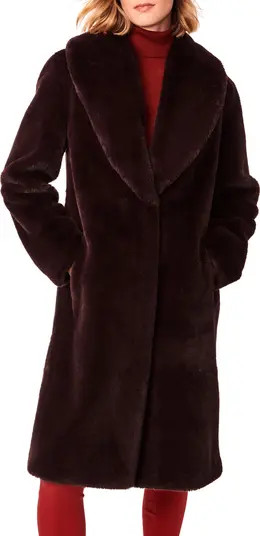 Bernardo Faux Fur Shawl Collar Coat | Nordstrom | Nordstrom