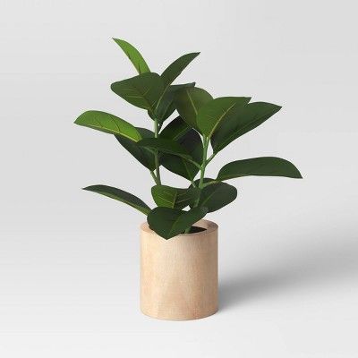 Medium Rubber Leaf Wood Pot - Threshold™ | Target