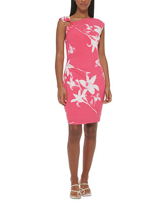 Calvin Klein Women's Sleeveless Floral Bodycon Dress & Reviews - Dresses - Women - Macy's | Macys (US)