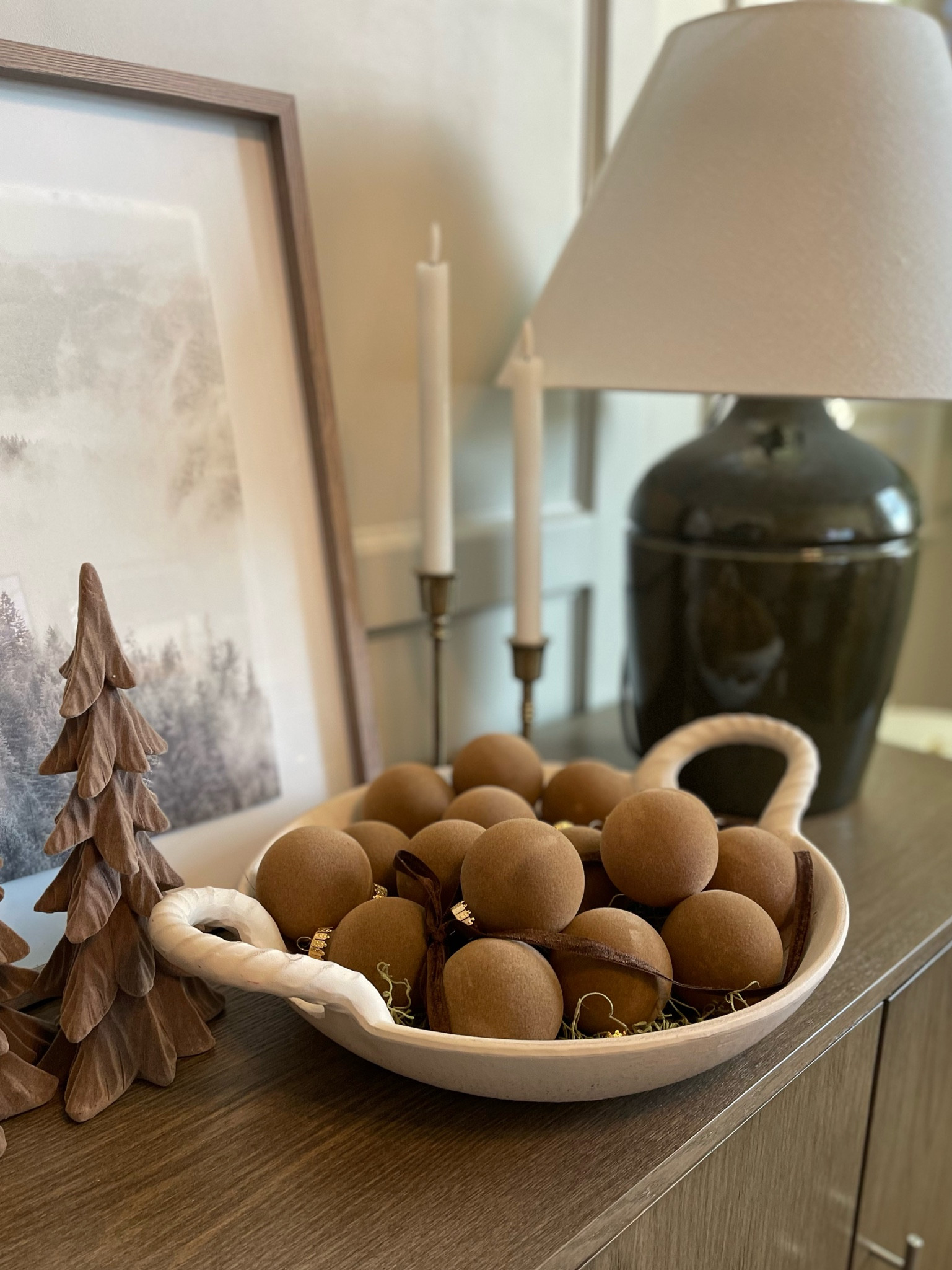 Brown flocked ornaments | velvet ornaments 

#LTKSaleAlert #LTKHome #LTKSeasonal