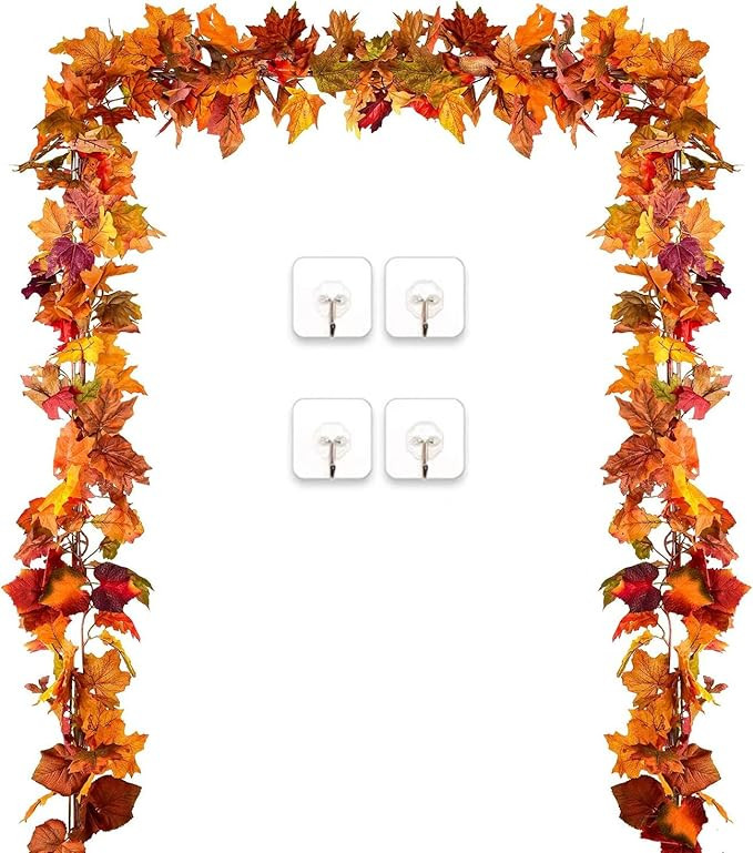 DearHouse 3 Pack Fall Garland Maple Leaf, 5.9Ft/Piece Hanging Vine Garland Artificial Autumn Foli... | Amazon (US)