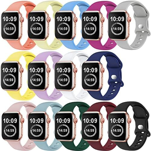 SWHAS Watch Bands Compatible with Apple Watch Bands 38mm 40mm 41mm Women Men Girls, Soft Silicone Wr | Amazon (US)