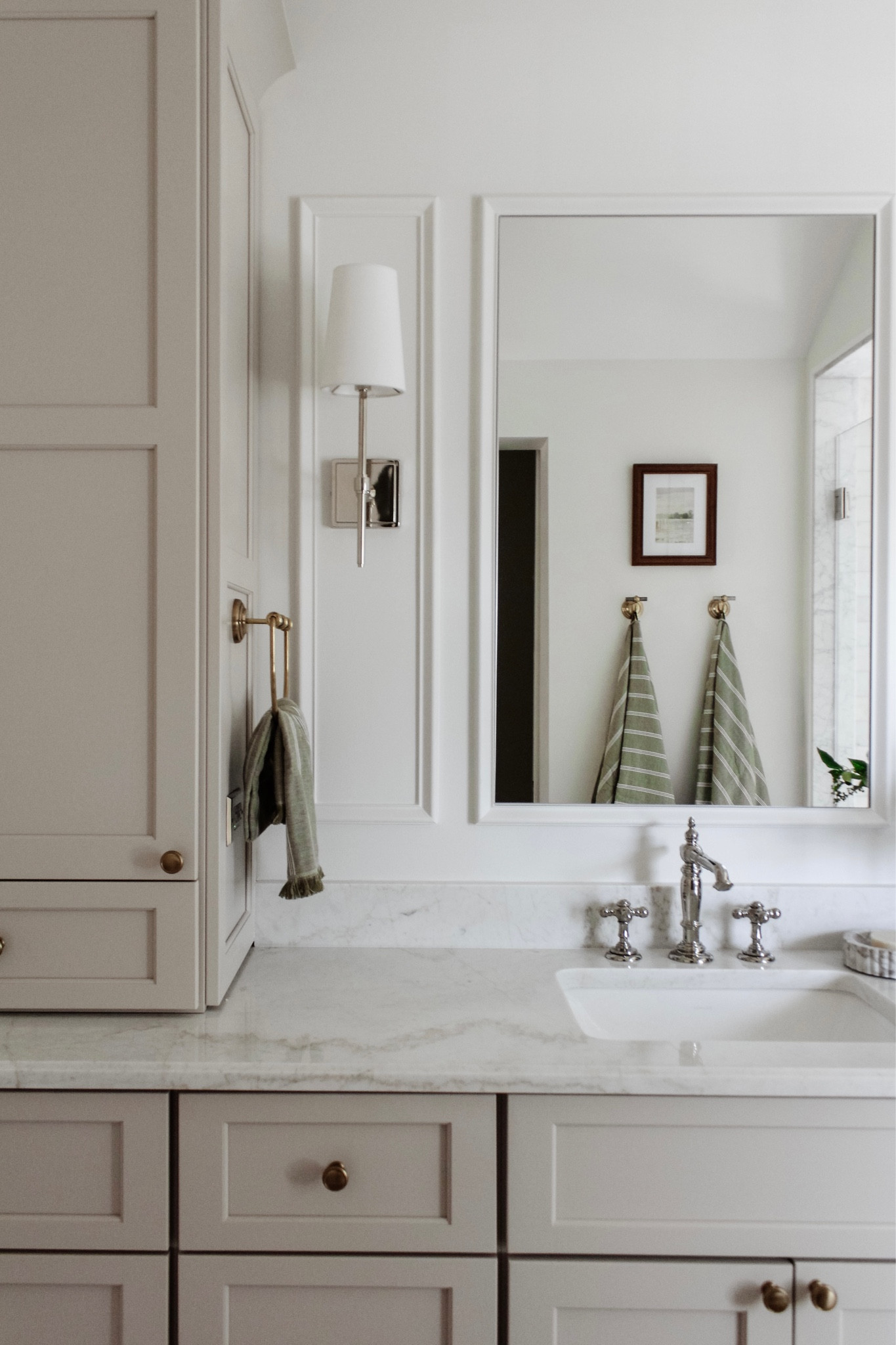 Picked up a few essentials for the primary bath that may make your life easier (& prettier) too ✨ Head to stories or the link in bio to browse & shop a few items I’m loving at the moment!
•
Shop my entire primary bathroom on the blog and much more! Message me with any questions.
•
•
•

primary bathroom, bathroom decor, neutral bathroom, faux florals, terracotta vase, spring decor, marble bathroom, wall sconce, ring dish, polished nickel, brass hardware, affordable hardware, master bath, marble shower, calm bathroom, bathroom towels, bathroom art, amazon find, Etsy art, target home, home decor#LTKSale

#LTKsalealert #LTKunder50 #LTKhome