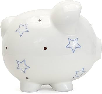 Child to Cherish Ceramic Piggy Bank for Boys, Blue Star | Amazon (US)