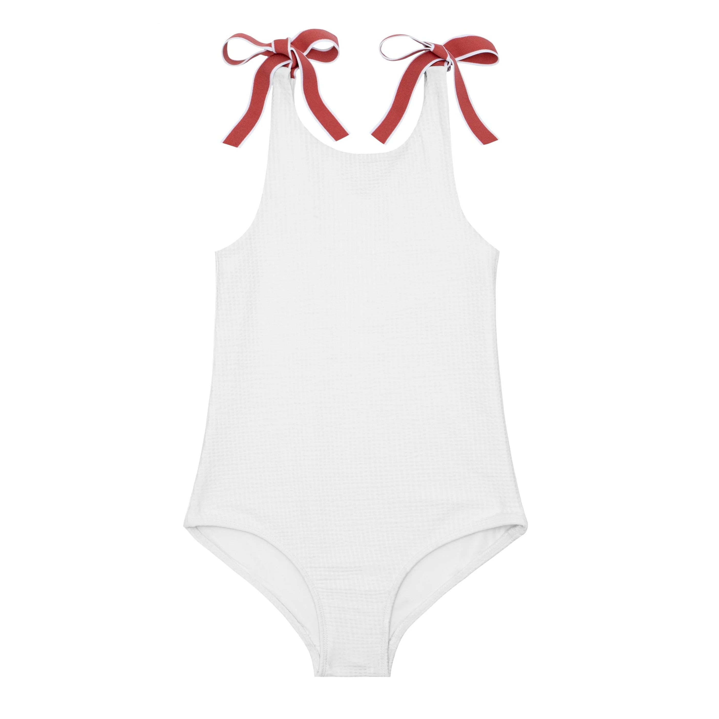 girls capeside white tie knot one piece | minnow