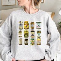 Vintage Canned Pickles Sweatshirt, Canning Season Pickle Lovers Sweater, Homemade Sweater, Pickle Jar Crewneck Sweatshirt | Etsy (US)