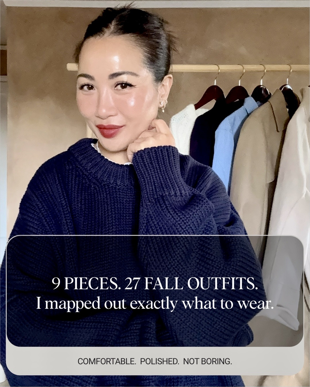 CALENDAR (3 tops. 3 bottoms. 3 layers. 27 outfits) towards the end 📆

For size reference, I’m 5 ft 115 pounds and wearing the sizes below. 

TRENCH: I’m wearing a size 0, perfect fit and sweeping maxi length. I can still wear loafers and sneakers with it. 

JACKET: Love the relaxed fit. I’m wearing a size 2 US. 

CARDIGAN: I’m wearing a size XXS. Great to tuck in or wear on it’s own. 

TEE: the softest tee! I can go down a size to XS but prefers S. I’m wearing a size Small. It’s relaxed and comfortable.

MOCK-NECK SWEATER: affordable featherweight cashmere ribbed sweater. An essential for fall. I’m wearing a size Small. 

BUTTON DOWN: I’m wearing a size Small. Comfortable fit. 

JEANS: I’m wearing 26x26. Super comfortable with stretch and it doesn’t lose shape after hours of wear throughout the day. Very comfortable at the waist and movement-friendly! Color ‘Seaside Blue’.

BROWN PANTS: I’m wearing an XS and it has a 29" inseam. 

NAVY PANTS: I’m wearing a size 4. Great comfortable fit at the waist but I needed to shorten it to fit my frame.

#LTKPetite #LTKOver40 #LTKWorkwear