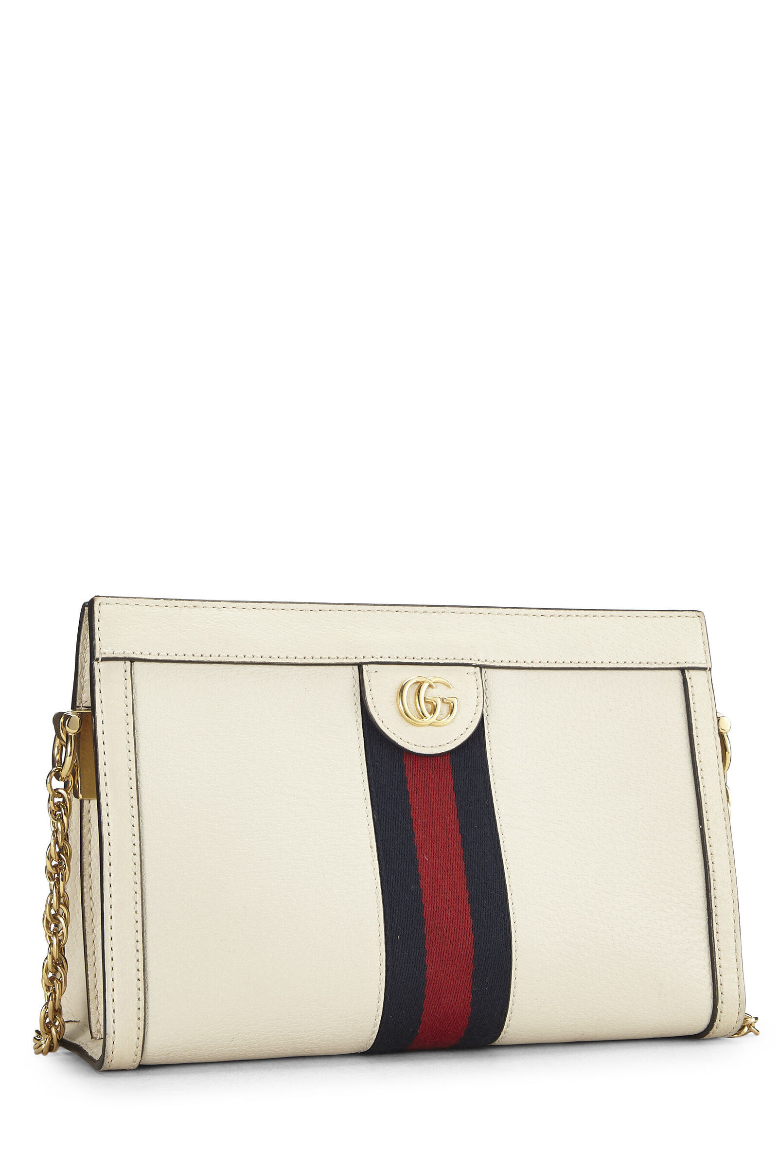 Cream Leather Ophidia Shoulder Bag Small | What Goes Around Comes Around