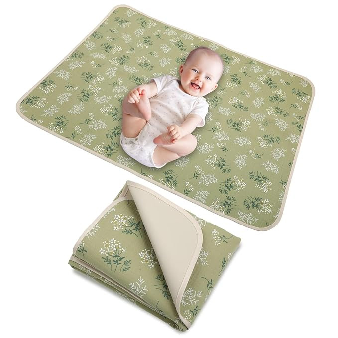 Baby Diaper Changing Pad, 19.7"x25.6" Waterproof Changing Pad Liners with 100% Muslin Cotton Fron... | Amazon (US)