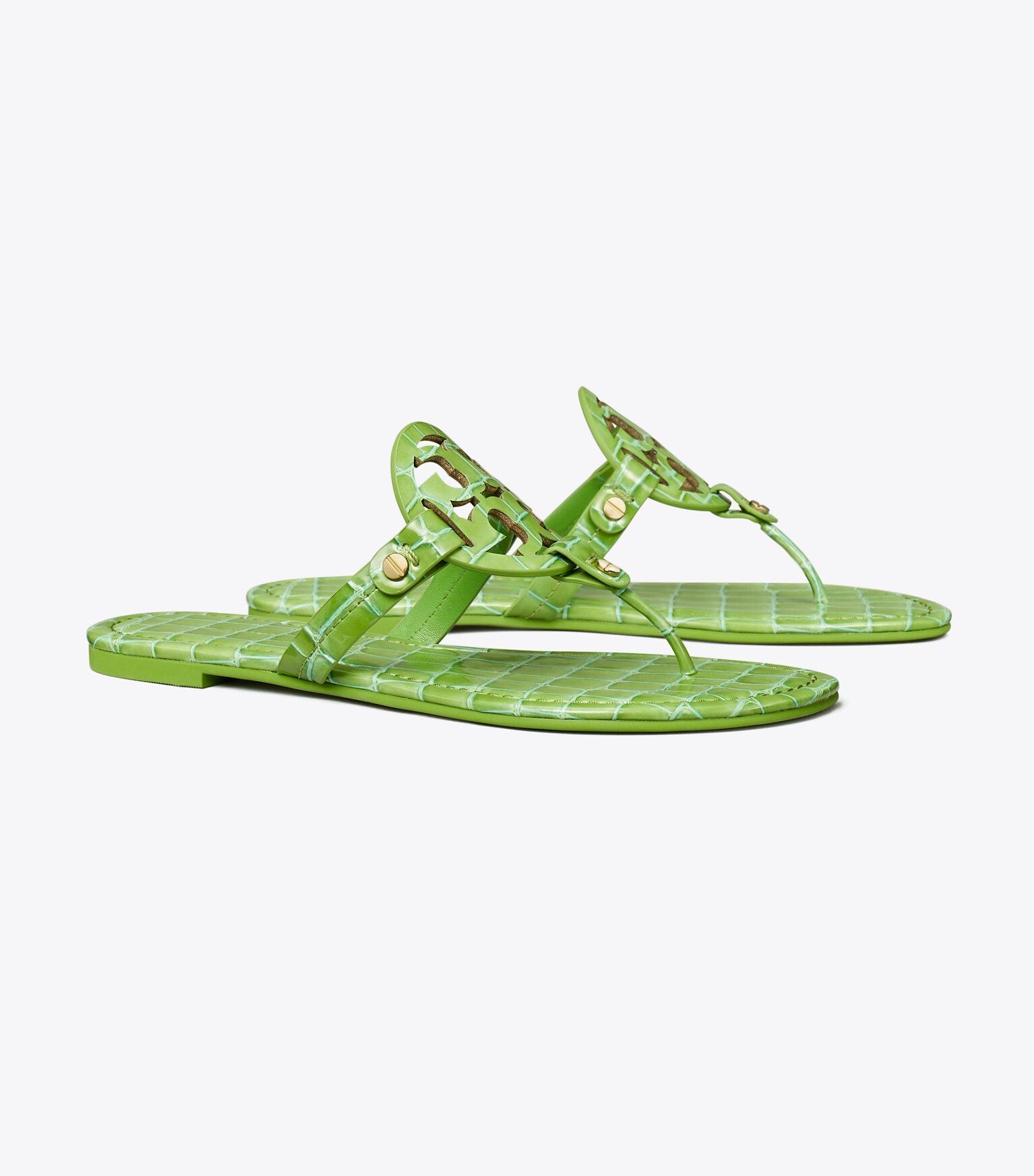 MILLER CROC-EMBOSSED LEATHER SANDAL | Tory Burch (US)