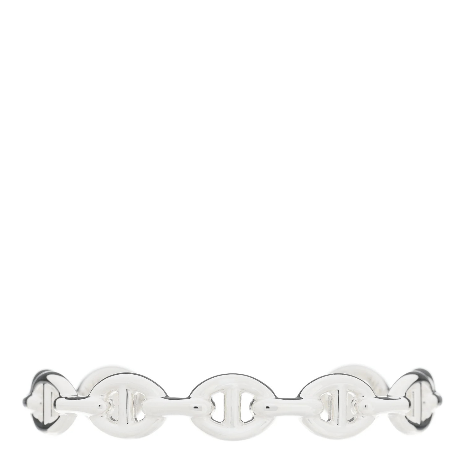 HERMES Sterling Silver MM Chaine d'Ancre Enchainee Cuff Bracelet ST | FASHIONPHILE (US)