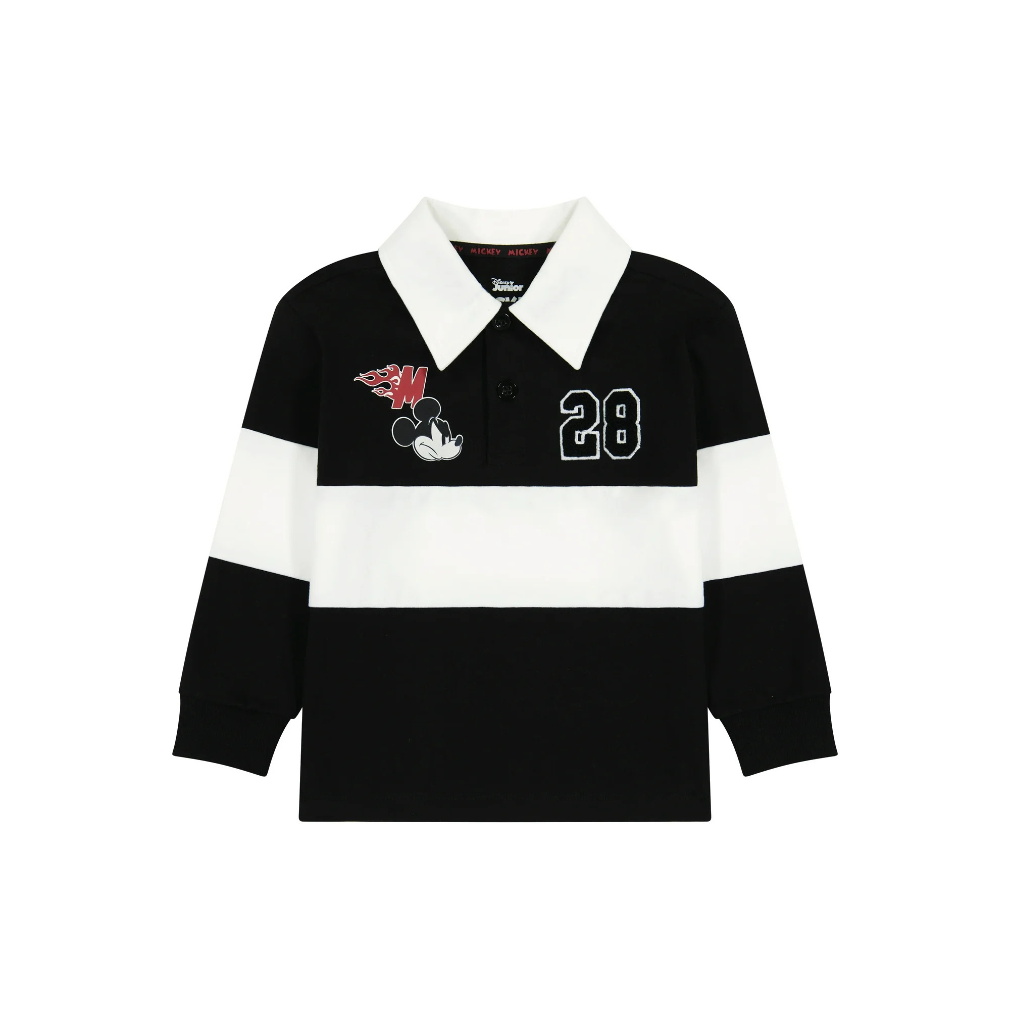 Disney Mickey Mouse Toddler Boy Long Sleeve Rugby Polo Shirt, Sizes 2T-5T | Walmart (US)