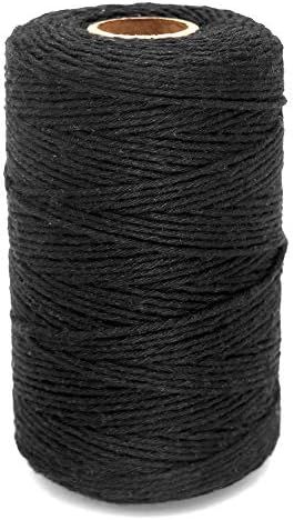 Black Twine String,Cotton Bakers Twine 656 Feet Cotton Cord Crafts Gift Twine String Christmas Ho... | Amazon (US)