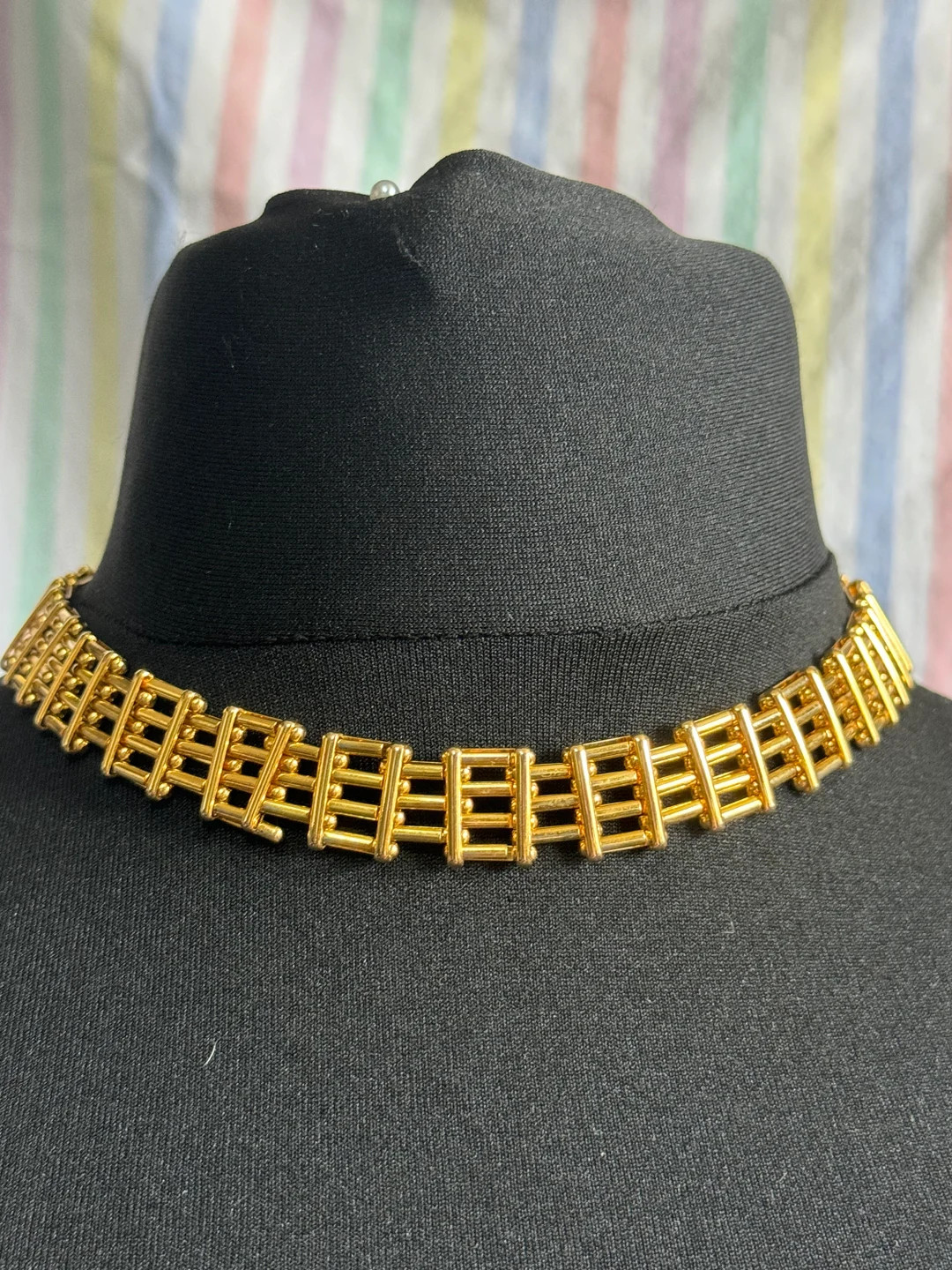 Very High End Vintage Gold Tone Woven Panther Link Collar Choker Necklace 44cm - Etsy UK | Etsy (UK)