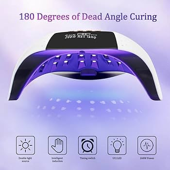 268W UV LED Nail Lamp, LKE Nail Dryer for Gel Polish, 4 Timers UV Nail Lamp Professional Nail Lig... | Amazon (US)