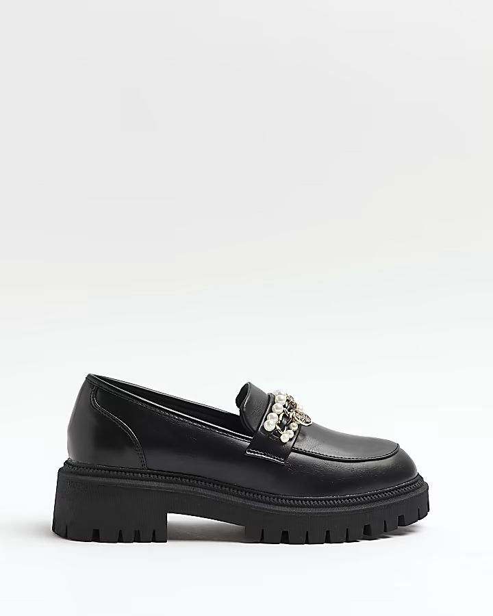 Black embellished chunky loafers | River Island (UK & IE)