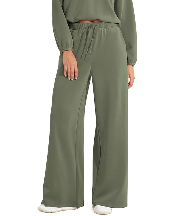 ODODOS Women's Modal Soft Extra Wide Leg Pants with Pockets Drawstring High Waist Pull-On Casual ... | Amazon (US)