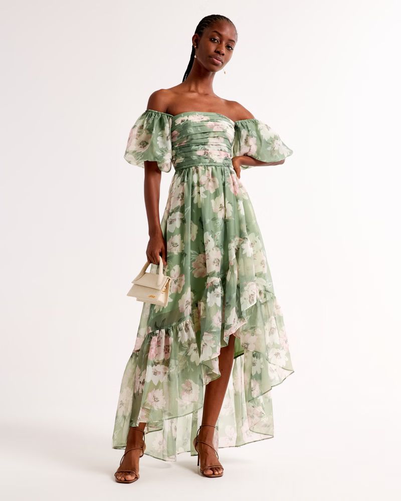 Emerson Off-The-Shoulder Drama Maxi Dress | Abercrombie & Fitch (US)