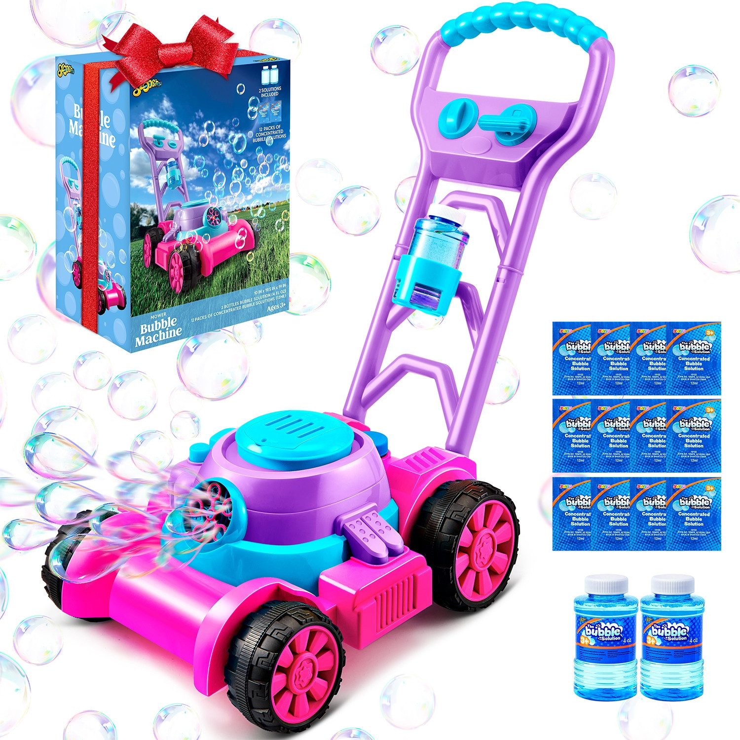 Joyfy Bubble Lawn Mower Bubble Machine Summer Outdoor Toys for Toddlers 1 to 3 Bubble Blower for Kids 2 4 6 Birthday Gifts one_size in Pink | 40831P | Lowe's