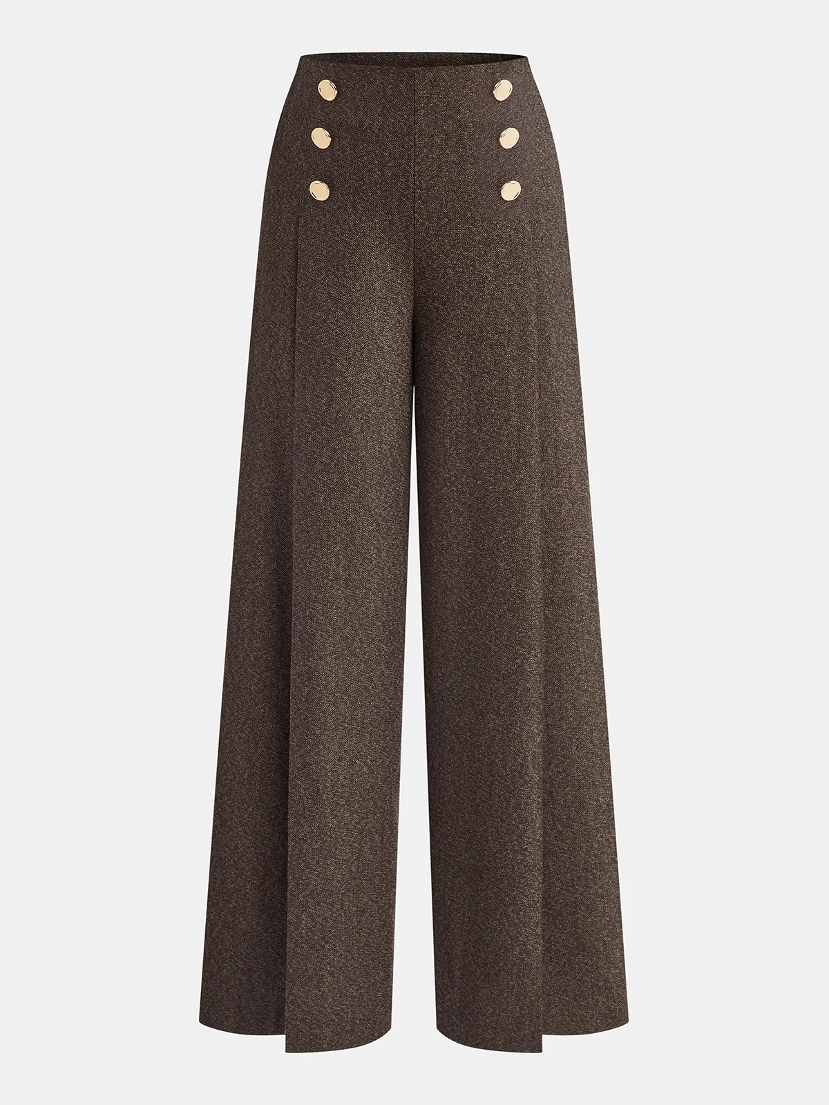 Buttoned Twill Retro Pants | Commense