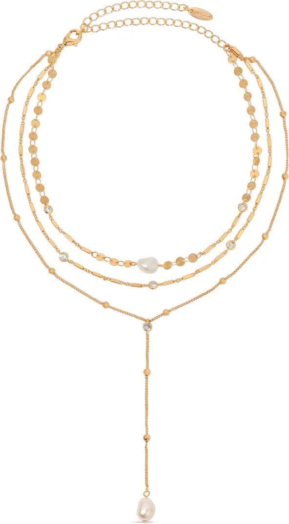 Ettika Forever Cultured Freshwater Pearl Layered Y-Necklace | Nordstrom | Nordstrom