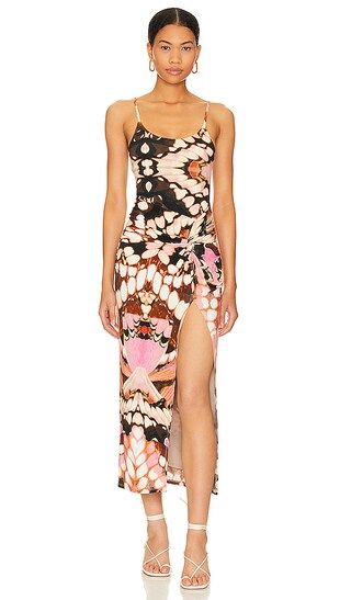 Inez Midi Dress in Pink Butterfly | Revolve Clothing (Global)