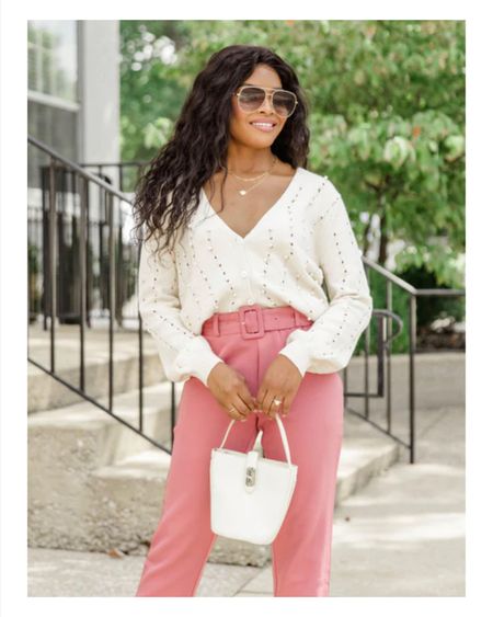 🌟Happy Sunday, friends! 🌟 Embracing the best of both worlds today with this elegant cardigan and chic pink slacks. It's not just an office look; it's the epitome of versatility, effortlessly transitioning from professional to leisure. Let's make this Sunday stylish and comfortable! 💼💕 #SundayStyle #VersatileFashion 

Code: JASMINE20

#LTKSeasonal #LTKsalealert #LTKworkwear