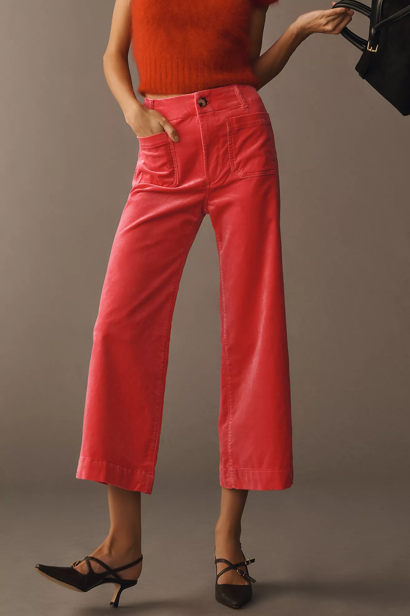 The Colette Velvet Crop Wide-Leg Pants by Maeve | Anthropologie (US)