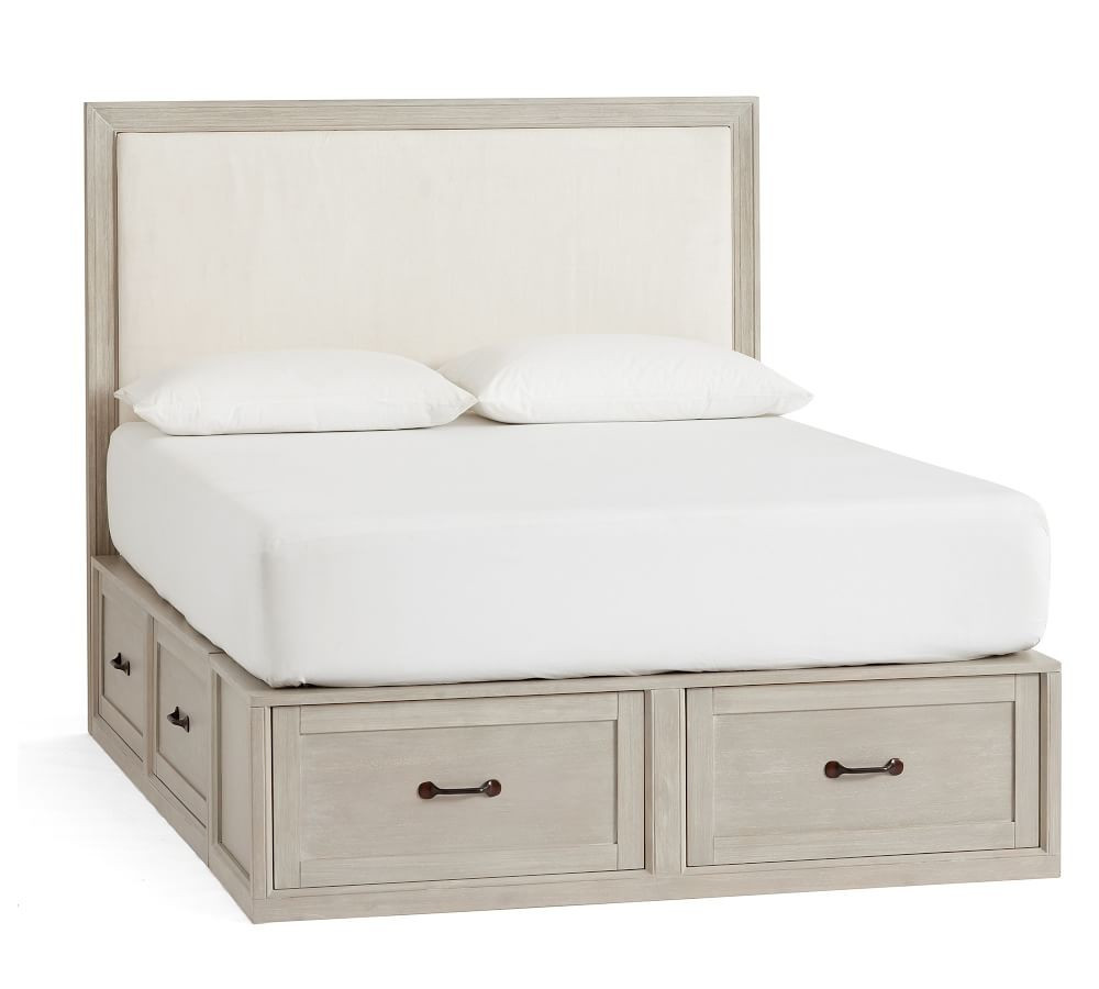 Stratton Storage Platform Bed with Drawers & Montgomery Headboard | Pottery Barn (US)