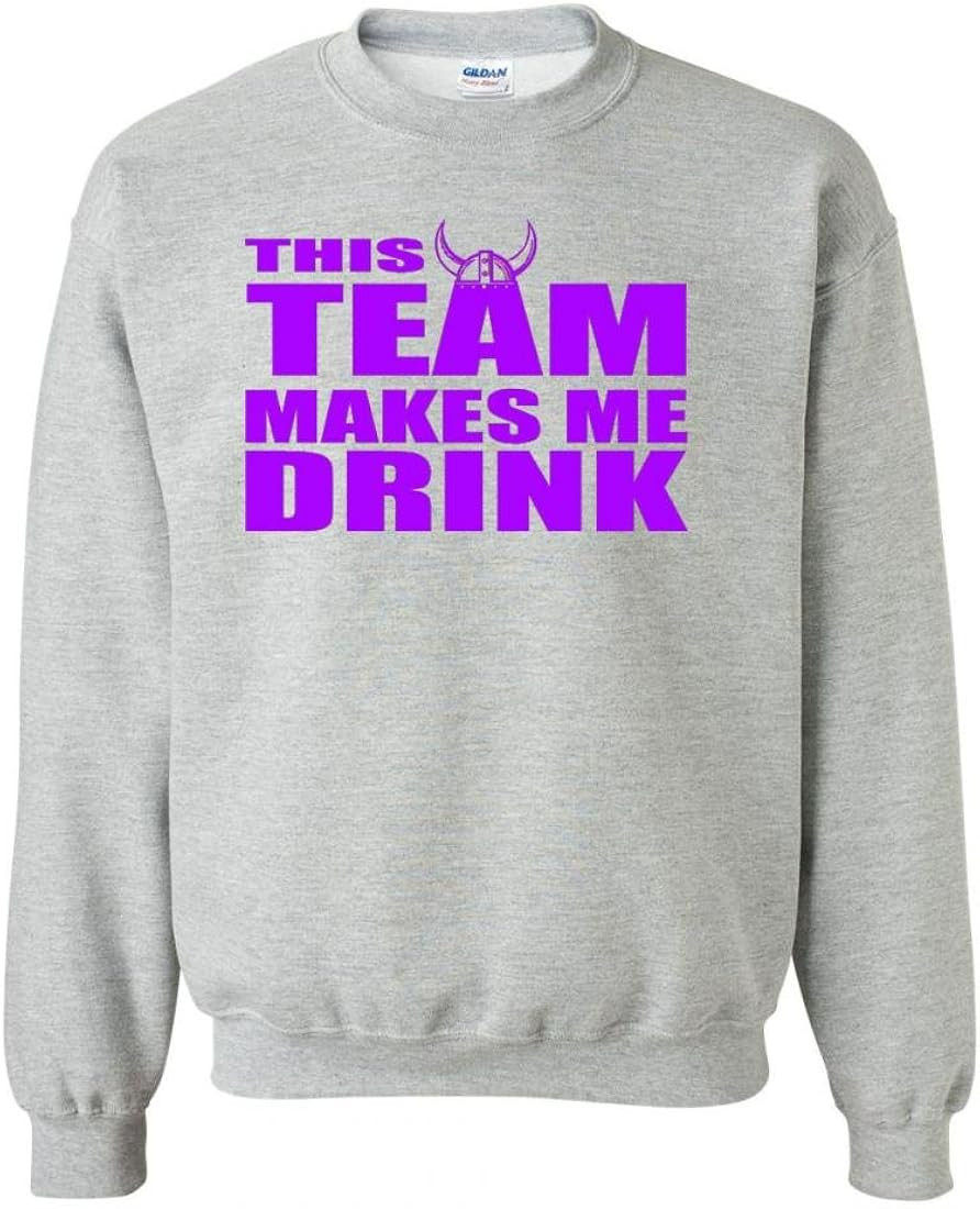 City Shirts This Team Makes Me Drink Minnesota Adult Crewneck Sweatshirt | Amazon (US)