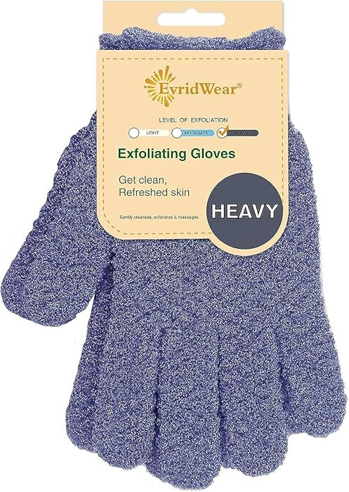 Evridwear Exfoliating Dual Texture Bath Gloves for Shower, Spa, Massage and Body Scrubs, Dead Ski... | Amazon (US)