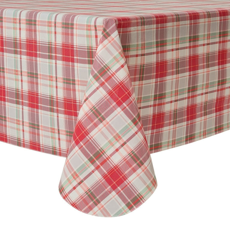 Holiday Time Christmas Plaid  Reusable Tablecloth, Party Decoration 60" x 84" - Multi | Walmart (US)