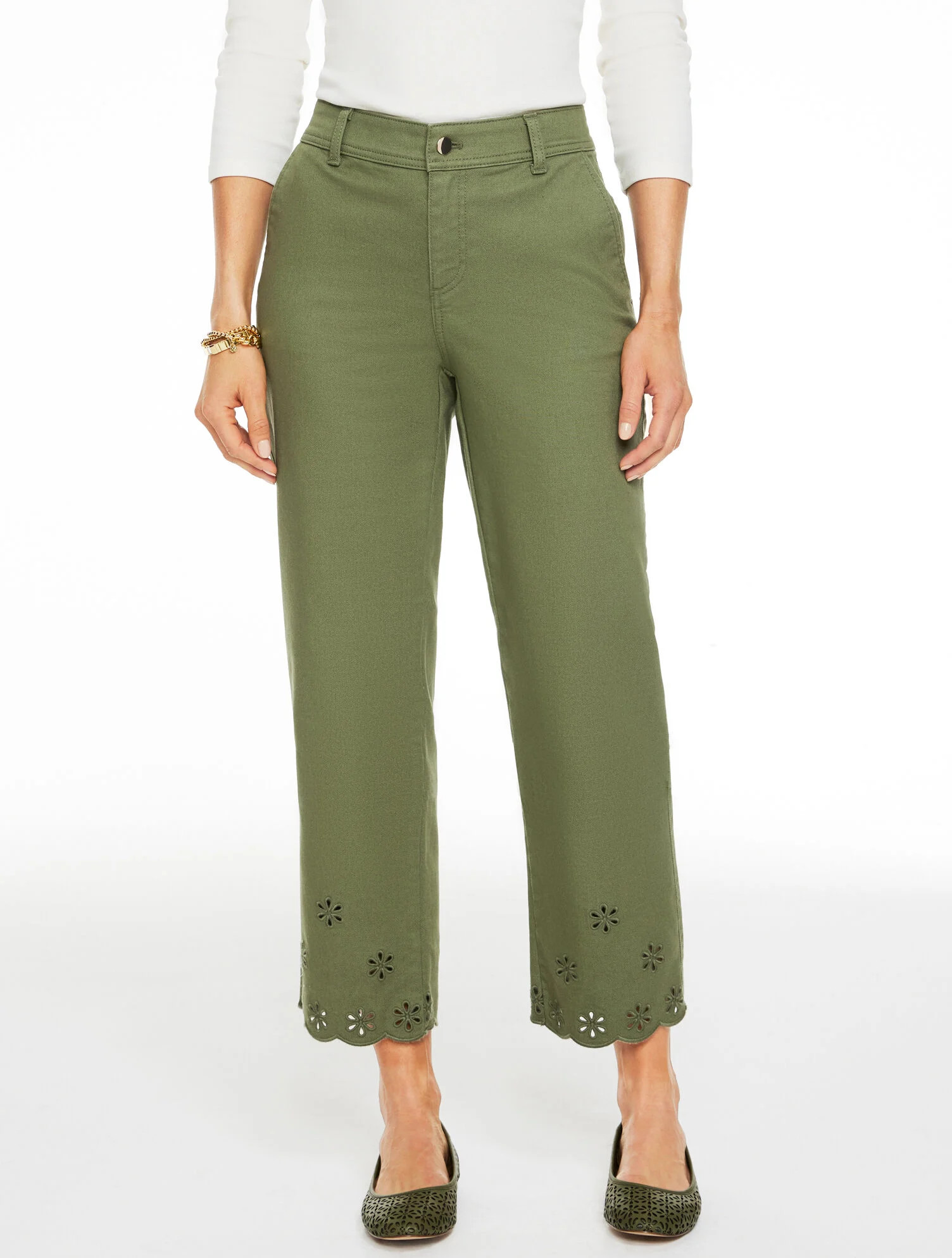 Straight Ankle Embroidered Jeans | Talbots