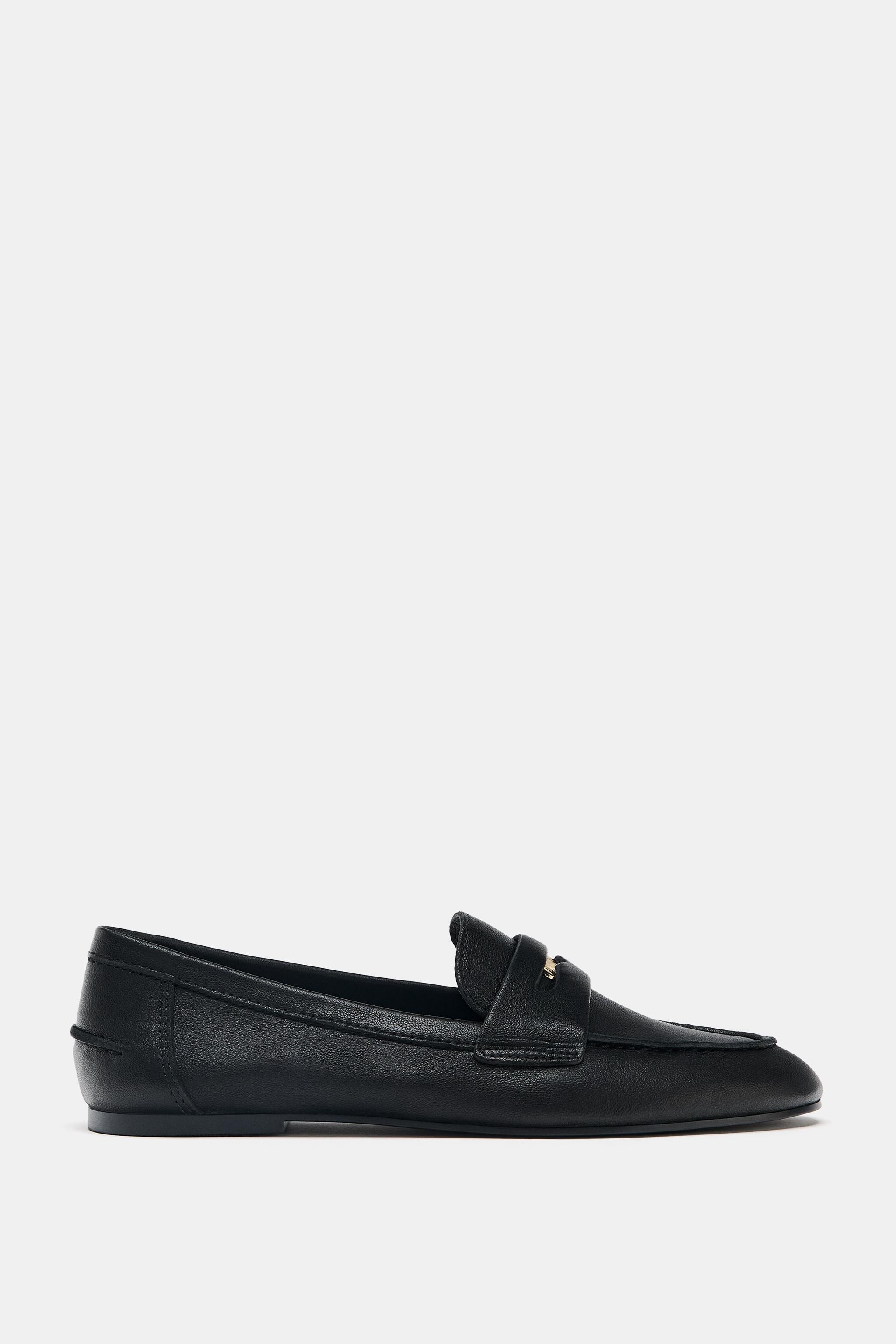 LEATHER PENNY LOAFERS | Zara Canada
