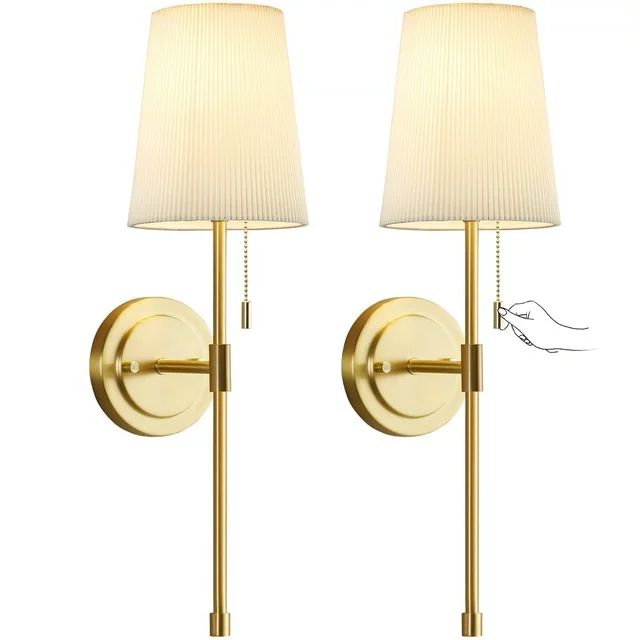 NATYSWAN Wall Sconces Sets of 2, Retro Industrial Wall Lamps with Pull Chain, Bathroom Vanity Sco... | Walmart (US)