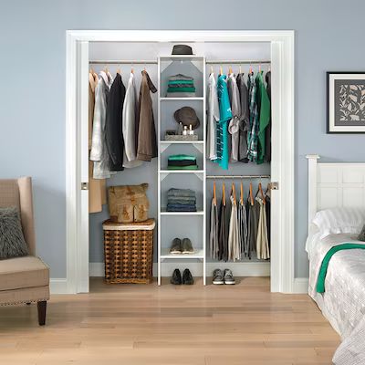 ClosetMaid BrightWood 4-ft to 9-ft W x 6.85-ft H White Wood Closet System | Lowe's