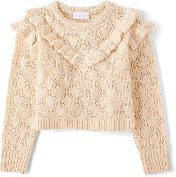 The Children's Place Girls' Long Sleeve Crew Neck Pullover Sweater | Amazon (US)