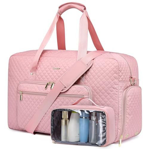 Large Weekender Travel Duffle Bag - With Shoe Compartment Weekender Bags for Womens Carry on Overnight Bag with Toiletry Bag Gym Duffel Bags with Wet Pocket Hospital Bags for Women Labor and Delivery | Amazon (US)
