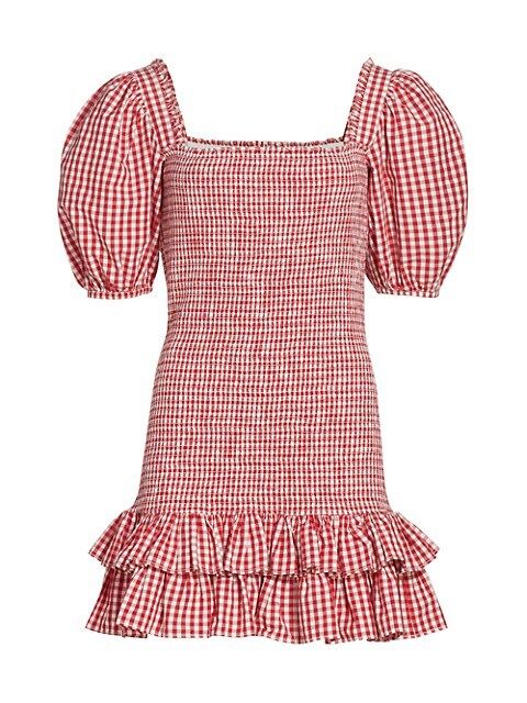 Gingham Smocked Mini Dress | Saks Fifth Avenue