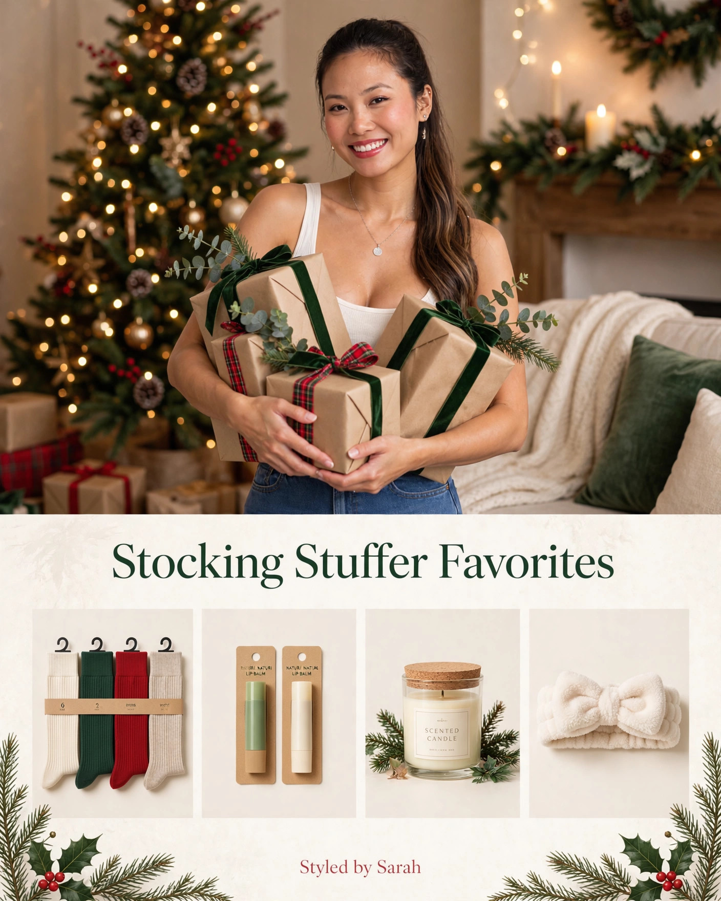 Gifts Under $10 🎁 Thoughtful stocking stuffers — A New Day ribbed crew socks 6-pack, eos lip balm 2-pack, mini scented candle, and cozy fleece headband. #LTKHoliday #giftsunder10 #stockingstuffers 

 