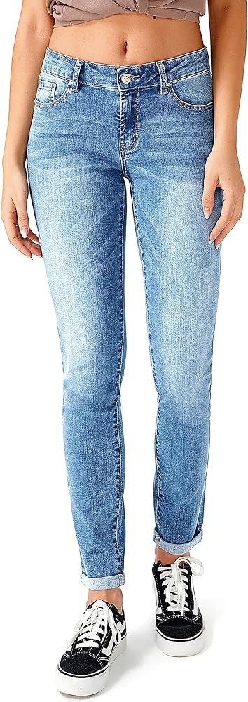 RHODANTHE Women's Ripped Boyfriend Jeans Stretch Skinny Jean Trendy Distressed Straight Leg Jeans... | Amazon (US)
