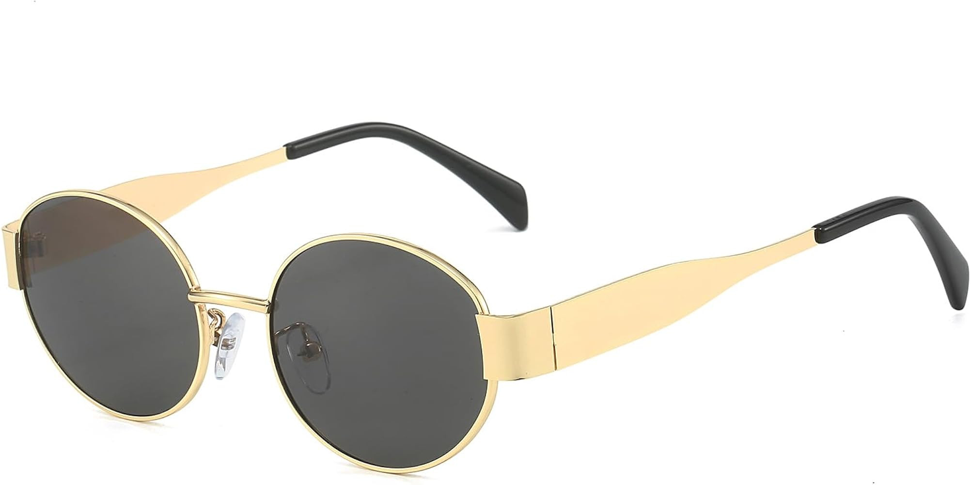 YAMEIZE Retro Oval Metal Frame Sunglasses - for Women Men Classic Round UV400 Protection Small Gl... | Amazon (UK)