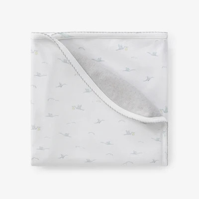 Stork Print Organic Double Layer Swaddle Blanket | Elegant Baby