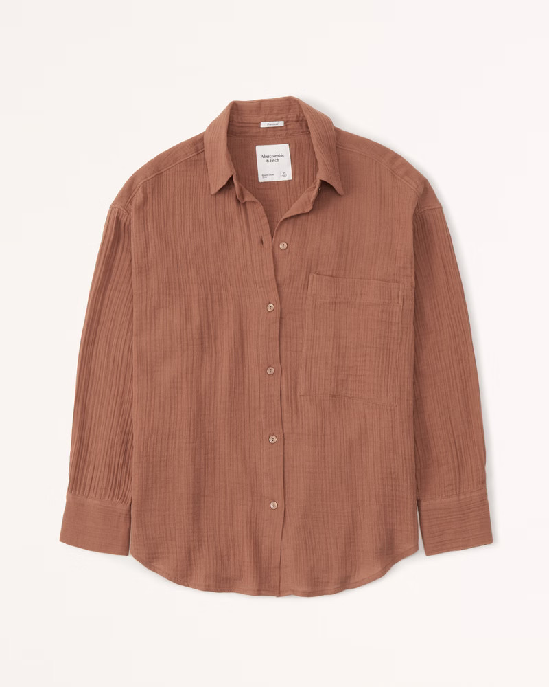 Oversized Gauzy Shirt | Abercrombie & Fitch (US)